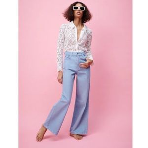 Zara Wide Leg Jeans Blue